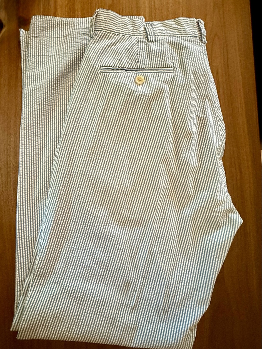 Ralph Lauren Men's Seersucker Chinos - Blue & White Stripes